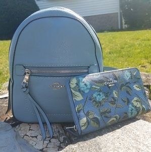 Coach 2 piece Mini backpack and Floral Wallet